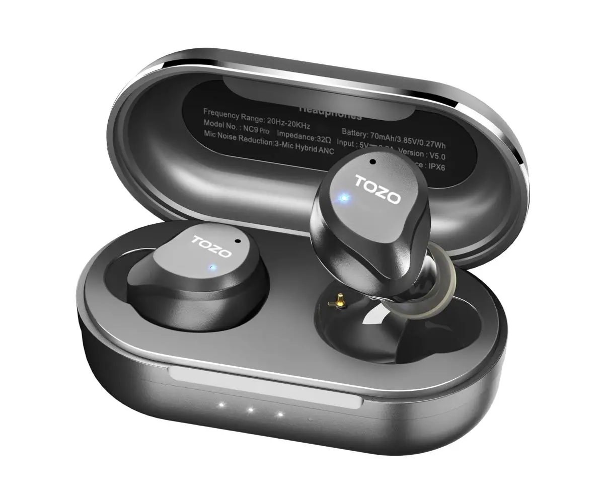Słuchawki bezprzewodowe Tozo NC9 Pro Dokanałowe Bluetooth 5.2 Czarny