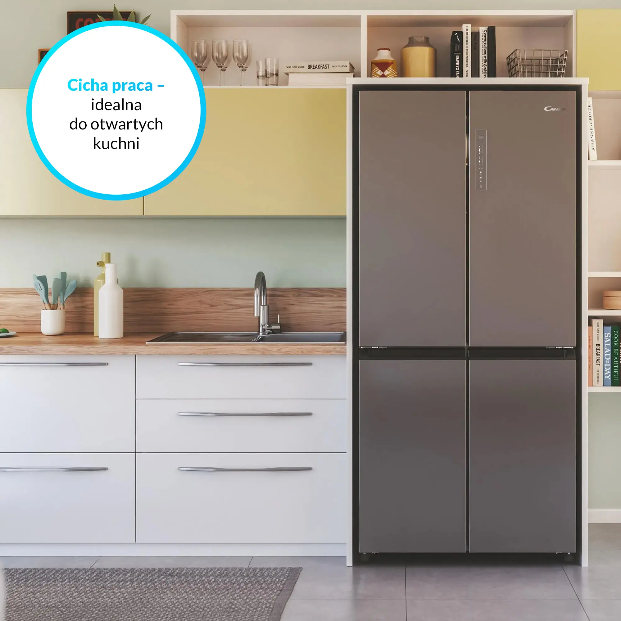 Lodówka Candy CFQQ5T817EPS Pełny No Frost 181,5cm Inox