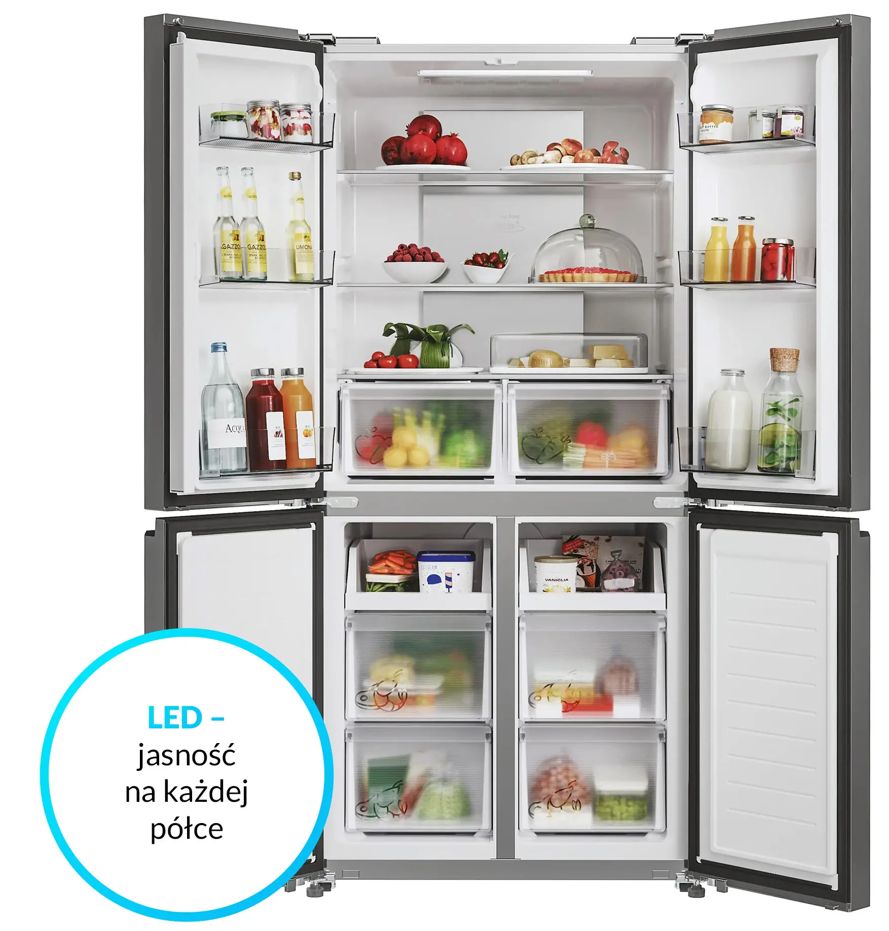 Lodówka Candy CFQQ5T817EPS Pełny No Frost 181,5cm Inox