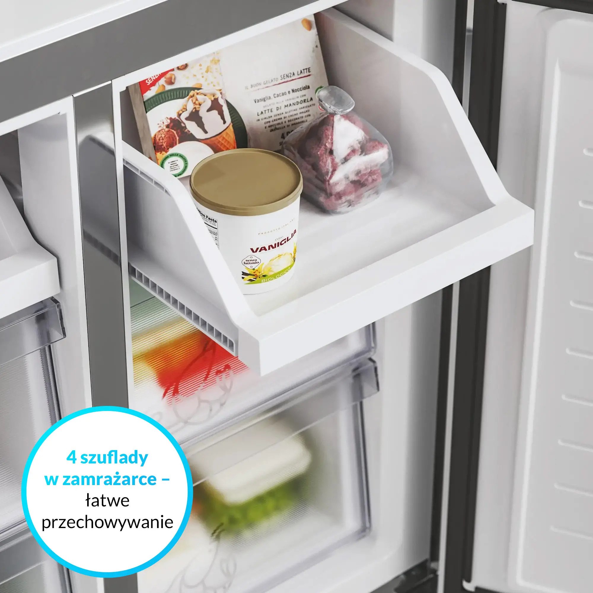 Lodówka Candy CFQQ5T817EPS Pełny No Frost 181,5cm Inox