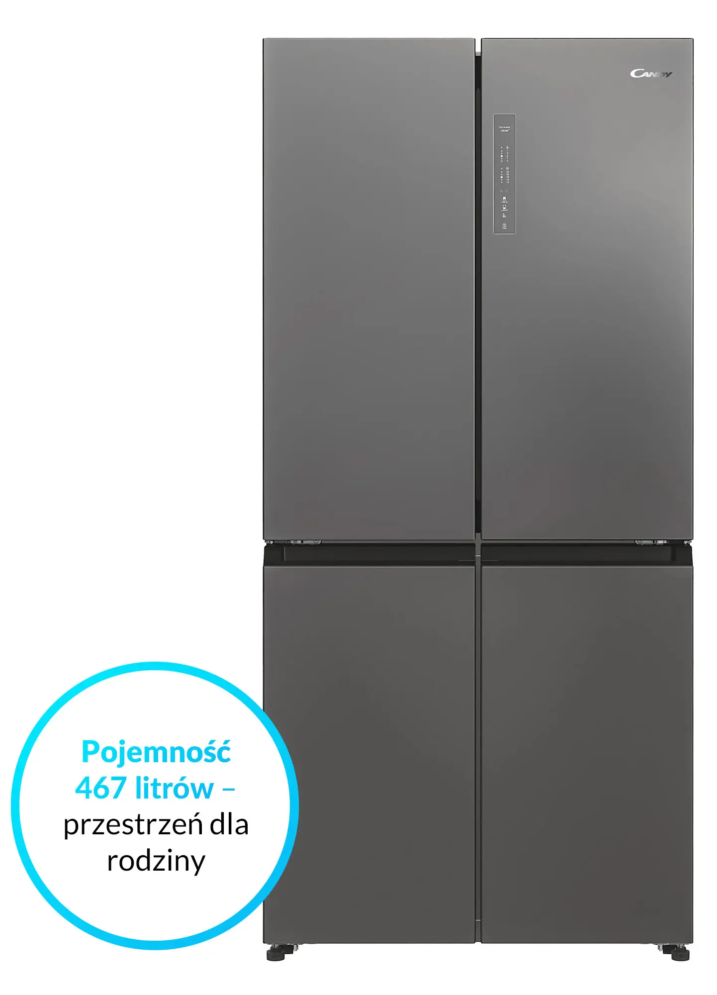 Lodówka Candy CFQQ5T817EPS Pełny No Frost 181,5cm Inox