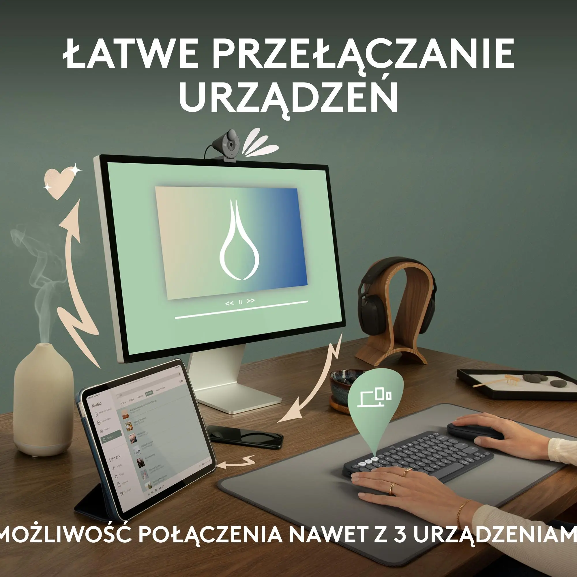 Klawiatura membranowa Logitech Pebble Keys 2 K380s Biały