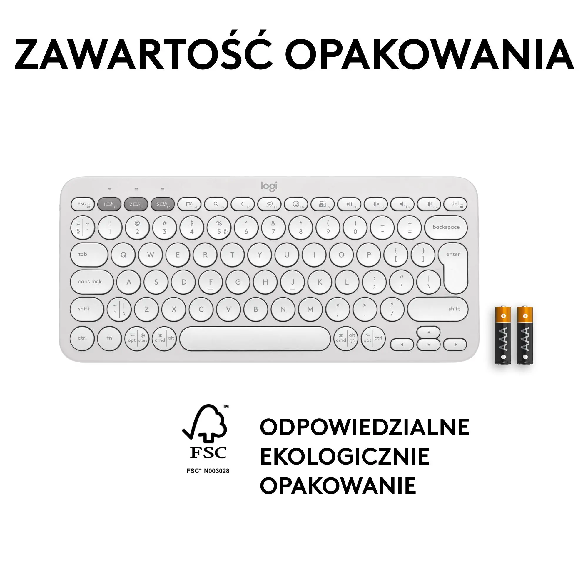 Klawiatura membranowa Logitech Pebble Keys 2 K380s Biały