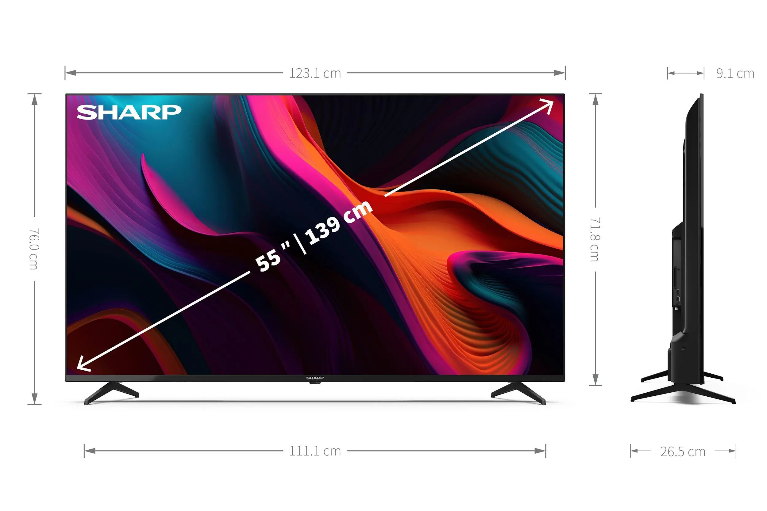 Telewizor Sharp 55GL4260E 55" LED 4K Google TV Dolby Vision Dolby Atmos DVB-T2