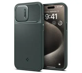 Etui Spigen Optik Armor MagFit do iPhone 15 Pro Zielony