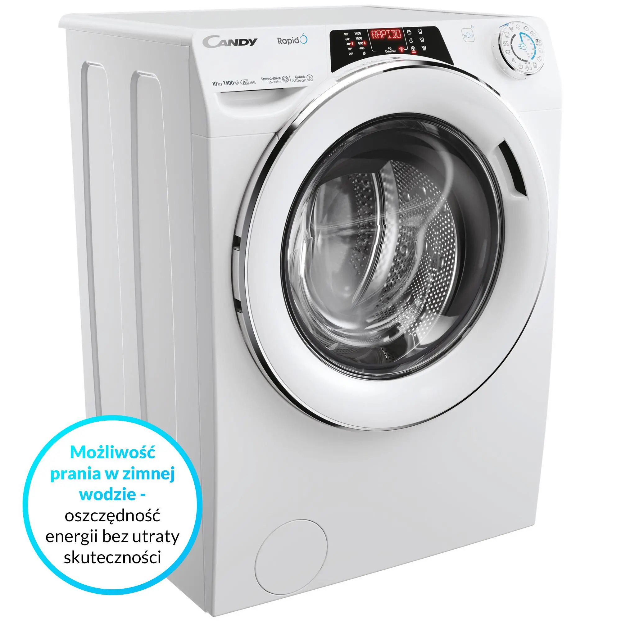 Pralka Candy Rapido RO 4106DWMC7/1-S 10kg 1400obr/min Zdalne sterowanie