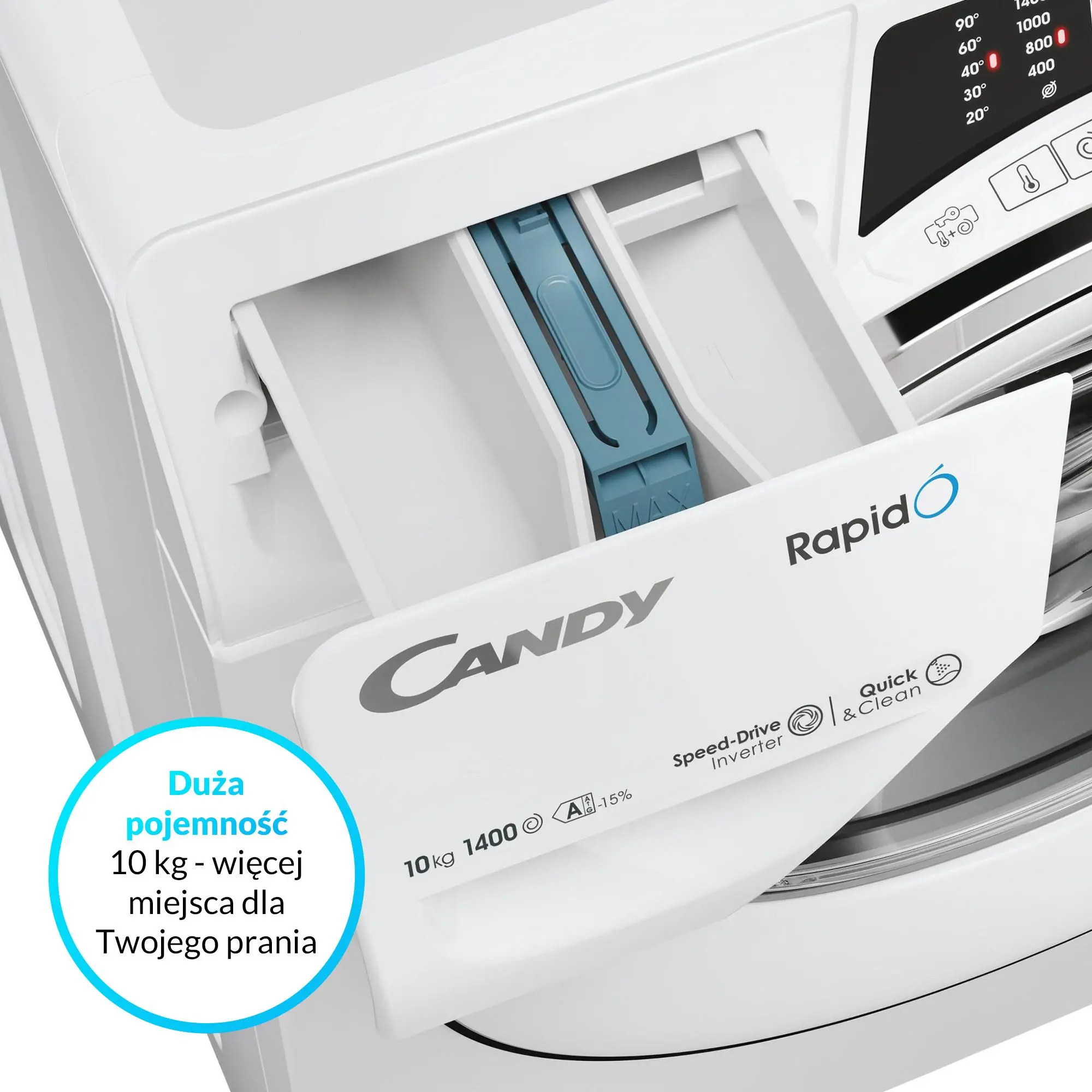 Pralka Candy Rapido RO 4106DWMC7/1-S 10kg 1400obr/min Zdalne sterowanie