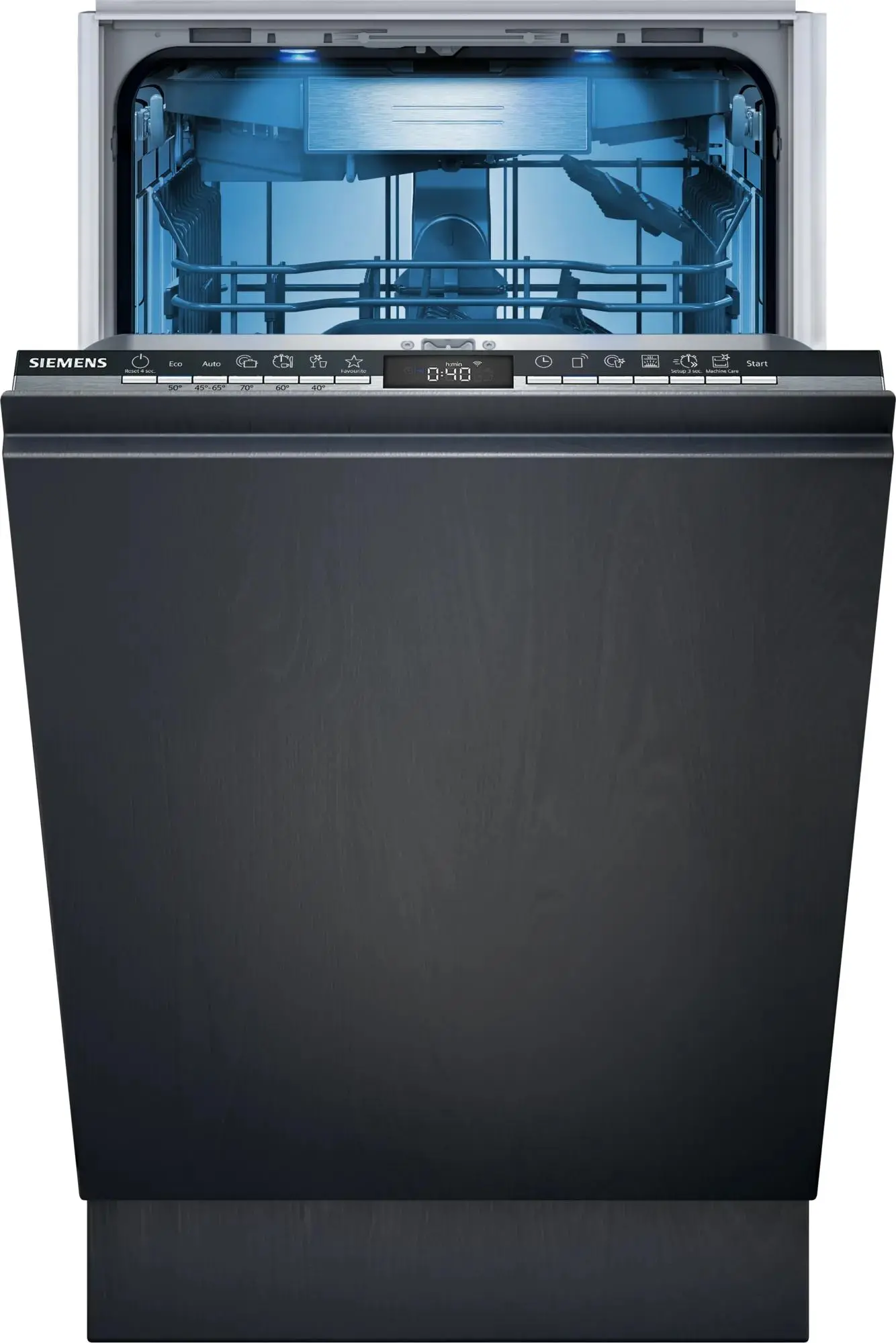 Zmywarka Siemens iQ500 SR65YX04ME 44,8cm Automatyczne otwieranie drzwi Szuflada na sztućce Zdalne sterowanie