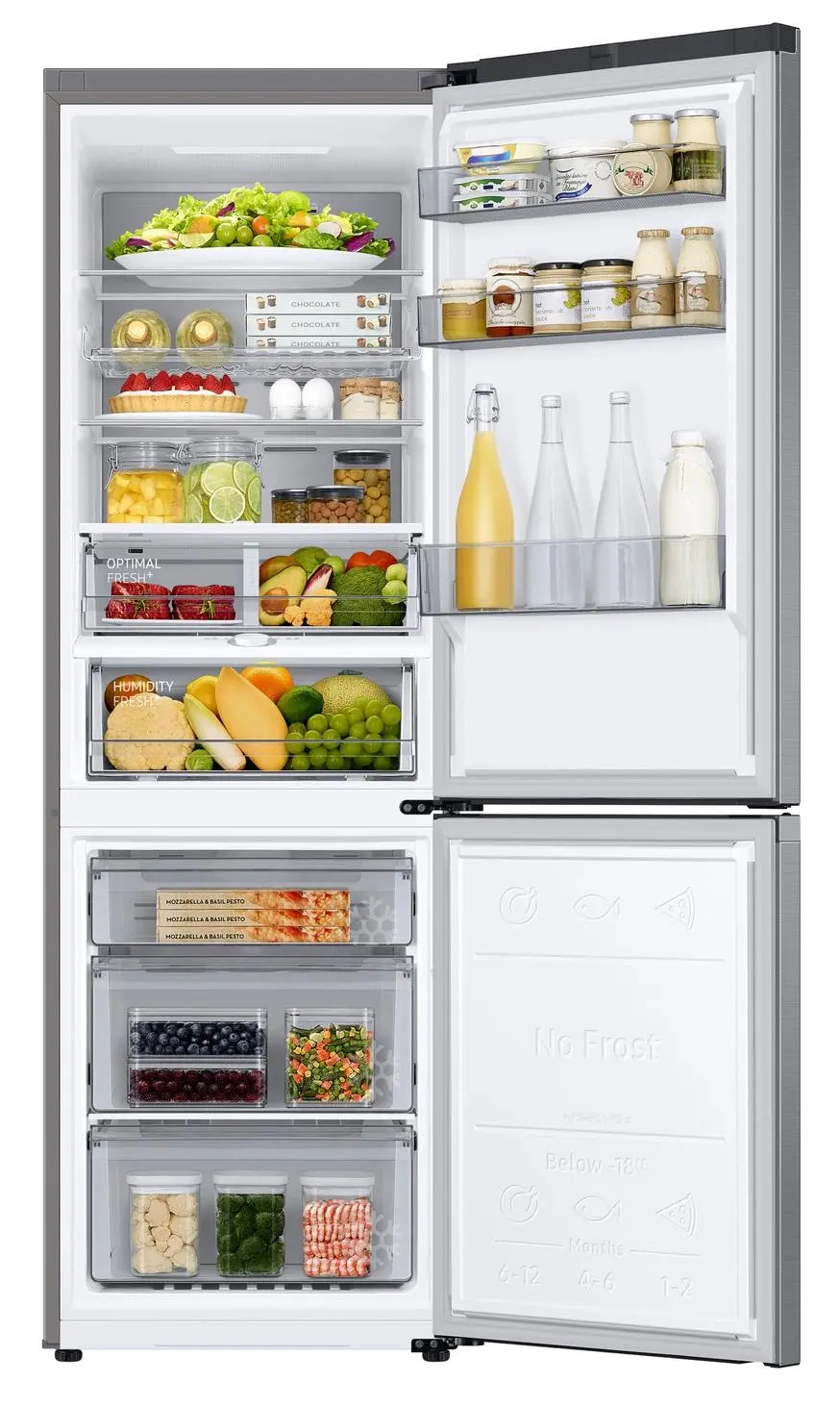 Lodówka Samsung RB34C775CS9 Pełny No Frost 185,3cm Szuflada z kontrolą wilgotności Zdalne sterowanie Stal Szczotkowana