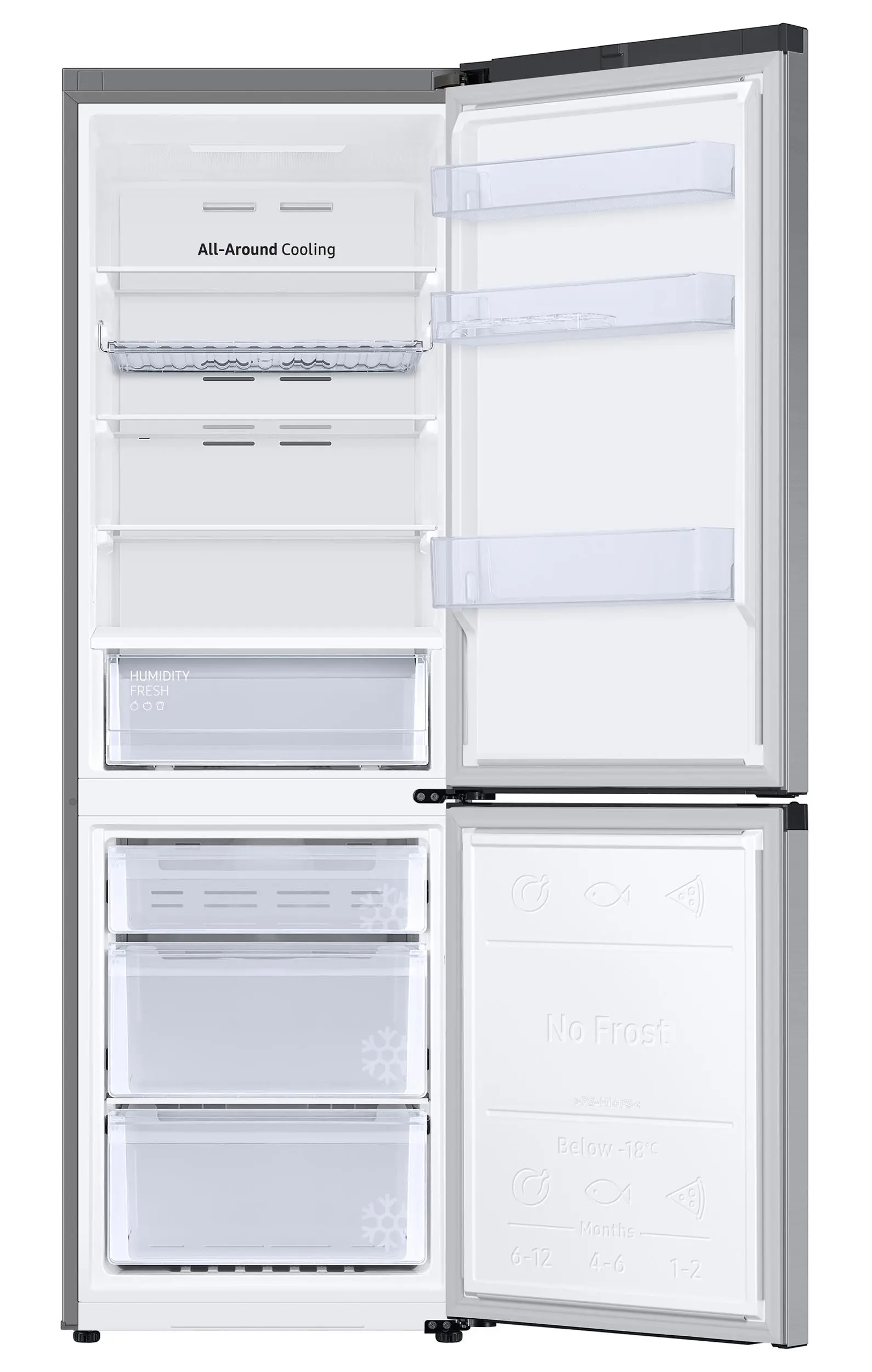 Lodówka Samsung RB34C672DSA Pełny No Frost 185,3cm Komora świeżości Zdalne sterowanie Grafitowy Metaliczny