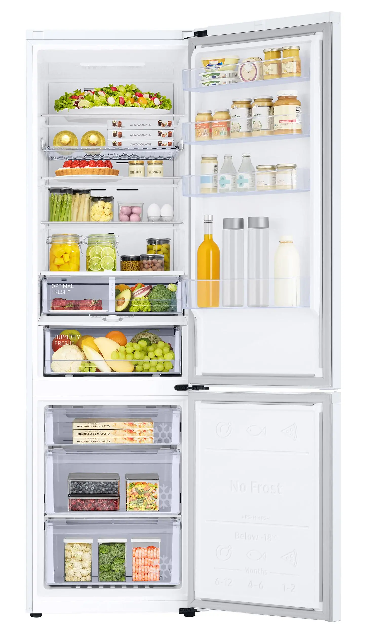 Lodówka Samsung RB38C605CWW Pełny No Frost 203cm Szuflada z kontrolą wilgotności Zdalne sterowanie Biały