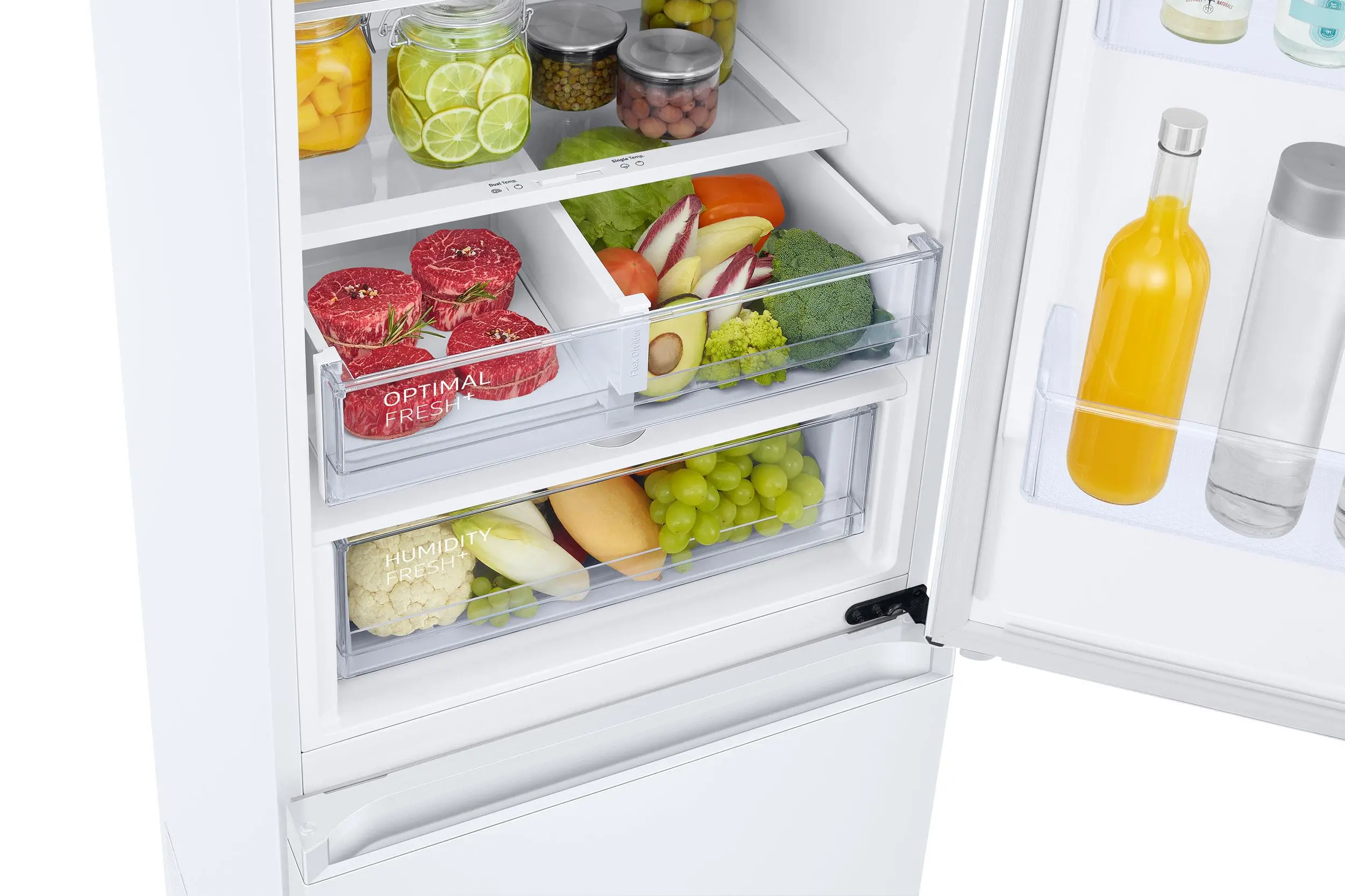 Lodówka Samsung RB38C605CWW Pełny No Frost 203cm Szuflada z kontrolą wilgotności Zdalne sterowanie Biały