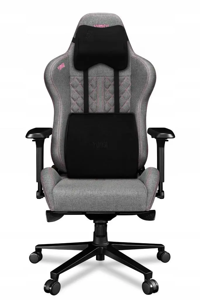 Fotel Yumisu 2050 Tkanina Biurowy do 150kg Jasnoszaro-różowy