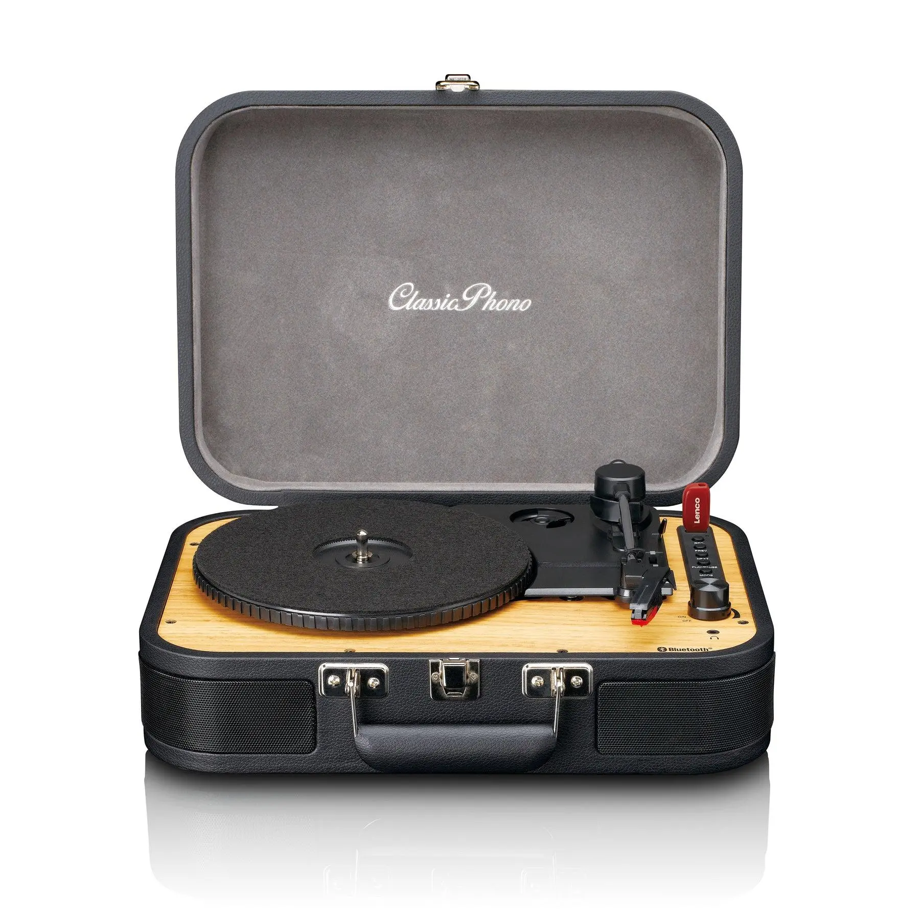 Gramofon Lenco TT-116BK Manualny Napęd paskowy Przedwzmacniacz Bluetooth Czarny