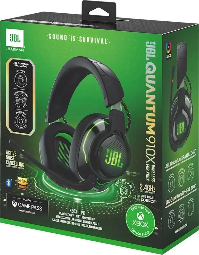 Słuchawki bezprzewodowe z mikrofonem JBL Quantum 910X Wireless do Xbox Nauszne Czarny