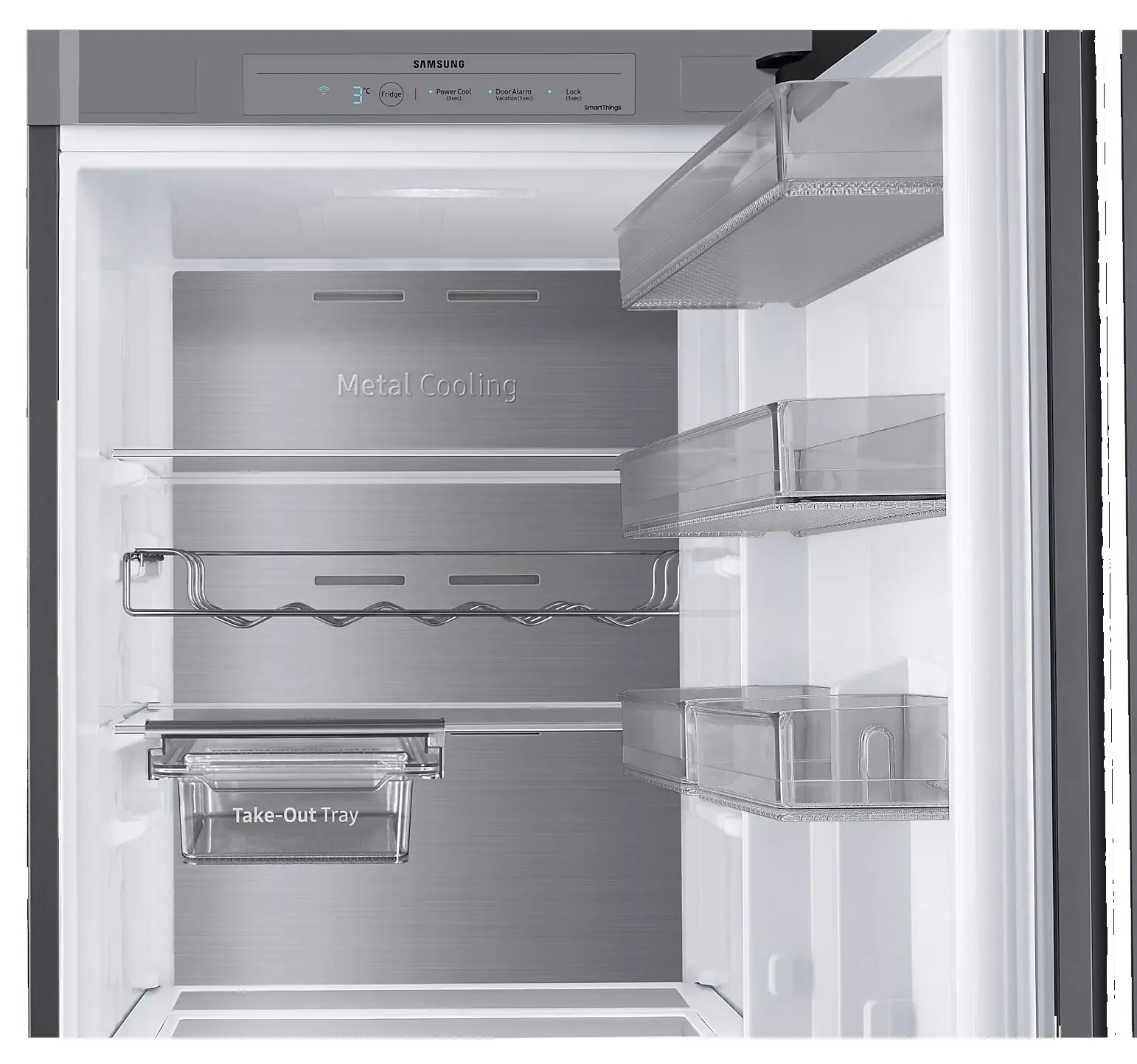 Lodówka Samsung Bespoke RR39C76C322 Chłodziarka No Frost 186cm Szuflada z kontrolą wilgotności Zdalne sterowanie Czarne szkło