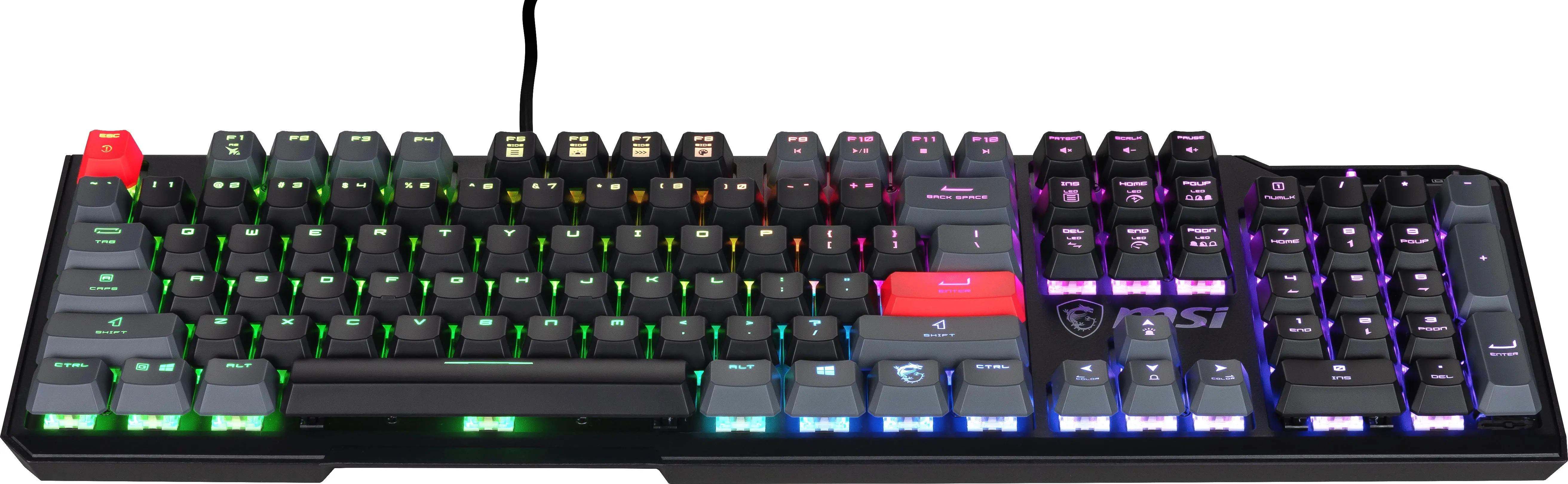 Klawiatura mechaniczna MSI Vigor GK41 Dusk LR Kailh Red US Czarny