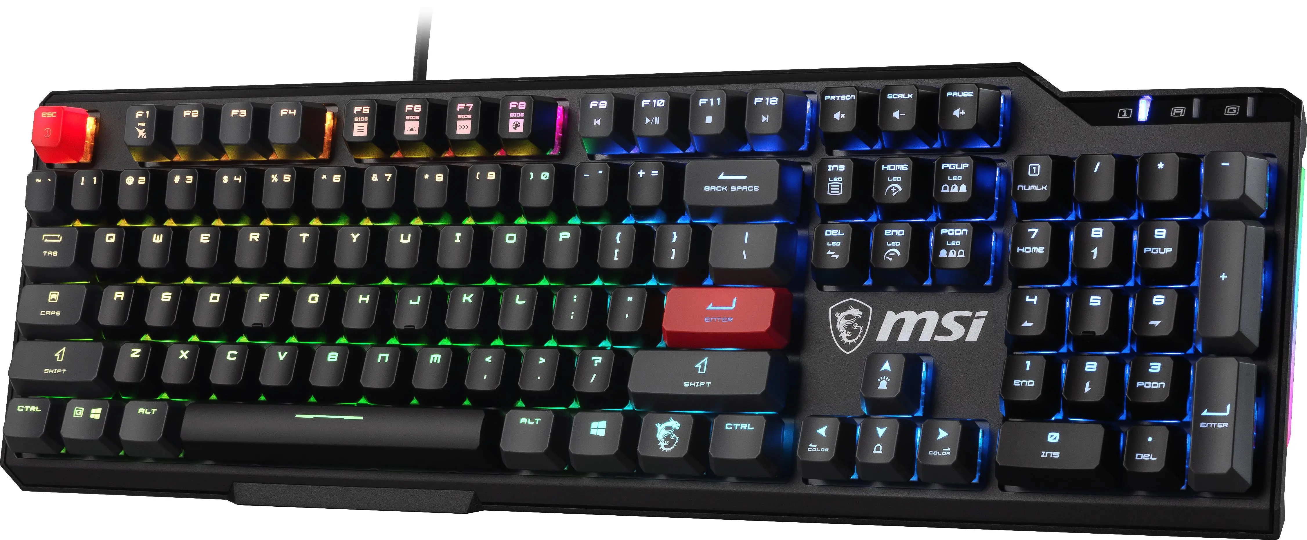 Klawiatura mechaniczna MSI Vigor GK41 Dusk LR Kailh Red US Czarny