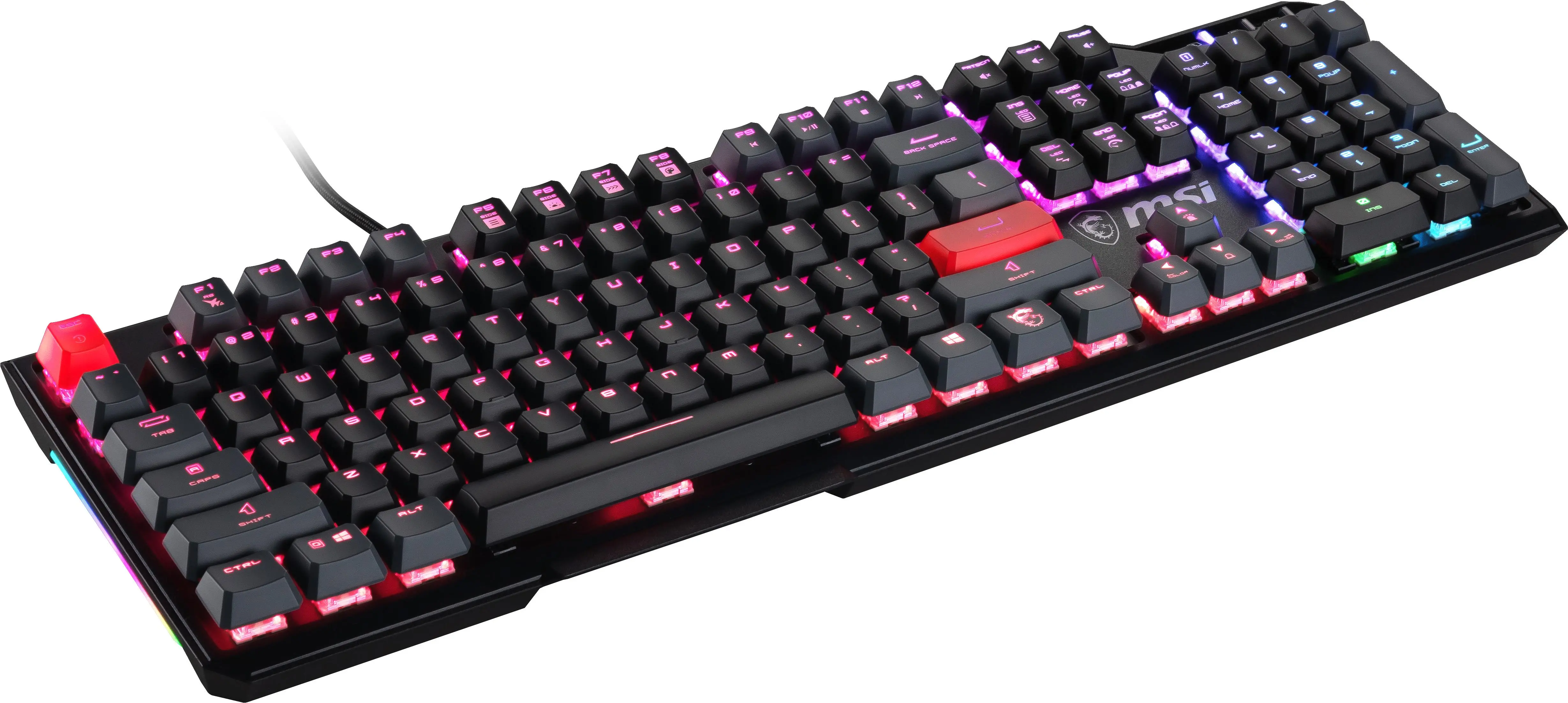 Klawiatura mechaniczna MSI Vigor GK41 Dusk LR Kailh Red US Czarny