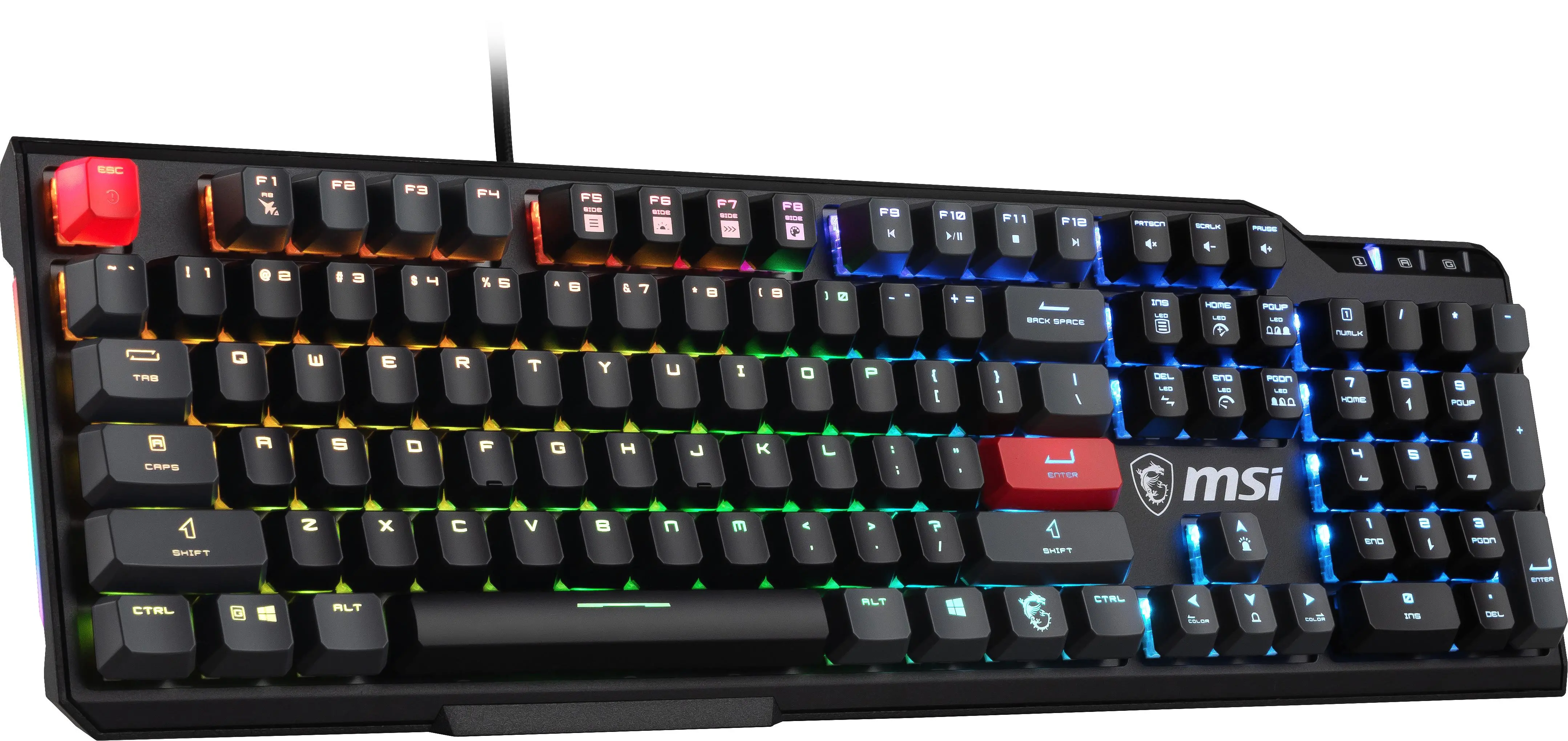 Klawiatura mechaniczna MSI Vigor GK41 Dusk LR Kailh Red US Czarny