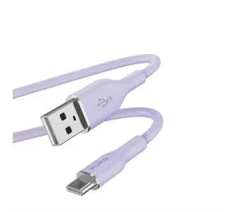 Kabel Puro ICON Soft PUUSBCICONLVD USB-A do USB-C 1,5m Fioletowy