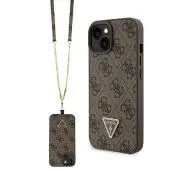 Guess Crossbody 4G Metal Logo GUHCP15MP4TDSCPW do iPhone 15 Plus Brązowy