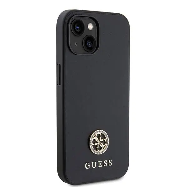 Etui Guess Strass Metal Logo GUHCP15SPS4DGPK do iPhone 15 Czarny