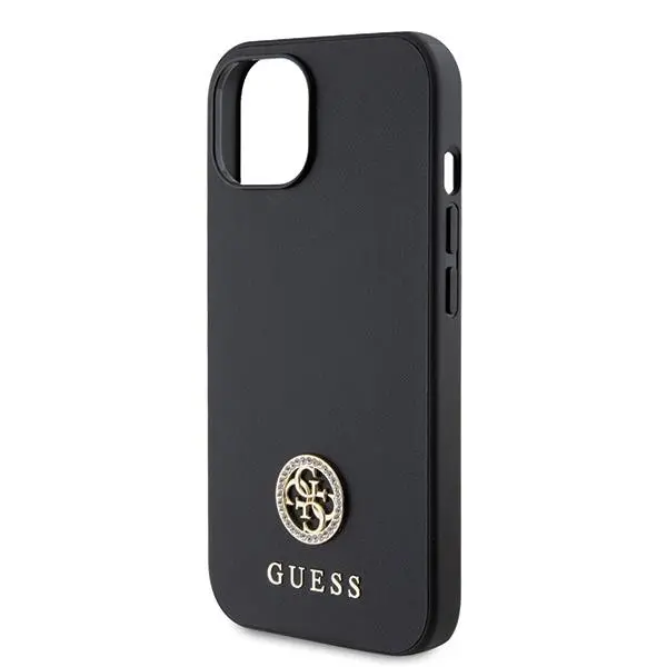 Etui Guess Strass Metal Logo GUHCP15SPS4DGPK do iPhone 15 Czarny