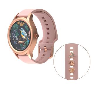 Smartwatch Forever ForeVive 3 SB-340 Różowe złoto + charms