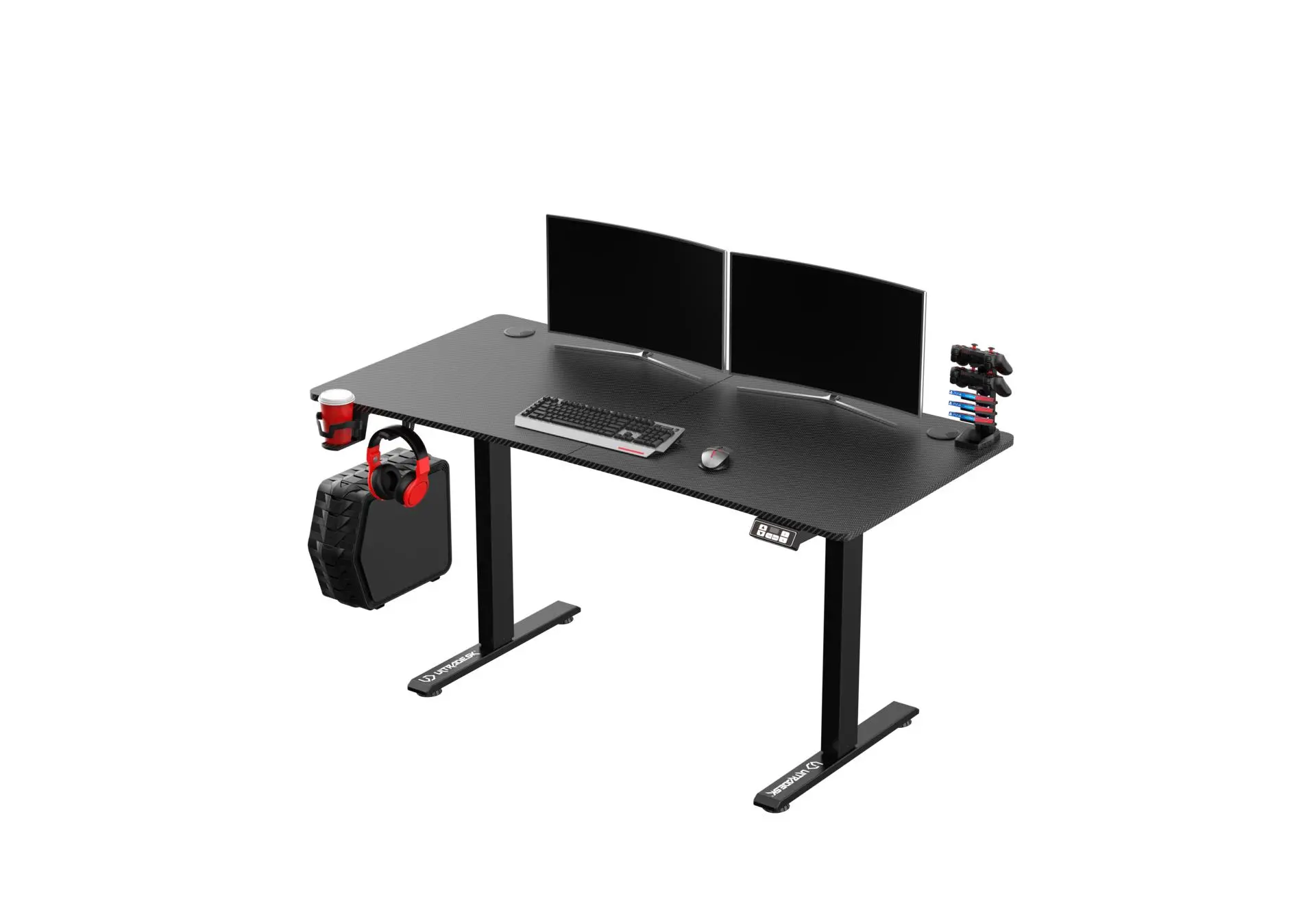 Biurko Ultradesk LEVEL V2 bez podkładki 140cm Regulacja wysokości Czarny