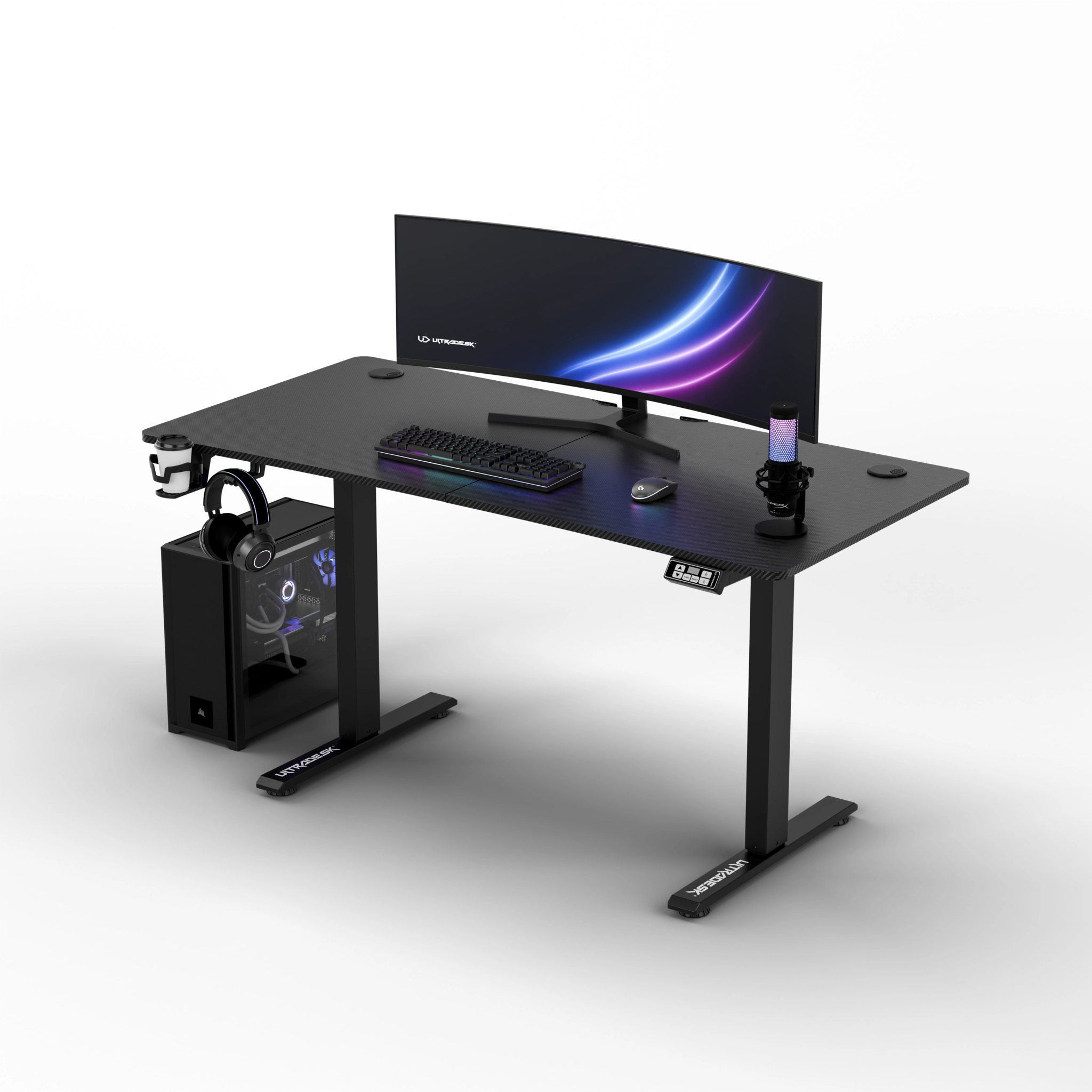 Ultradesk LEVEL V2 bez podkładki 140cm Regulacja wysokości Czarny