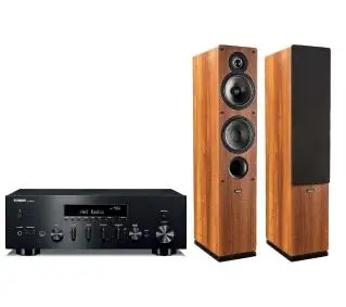 Стерео-набір Yamaha R-N600A Czarny та Indiana Line Tesi 561 Orzech