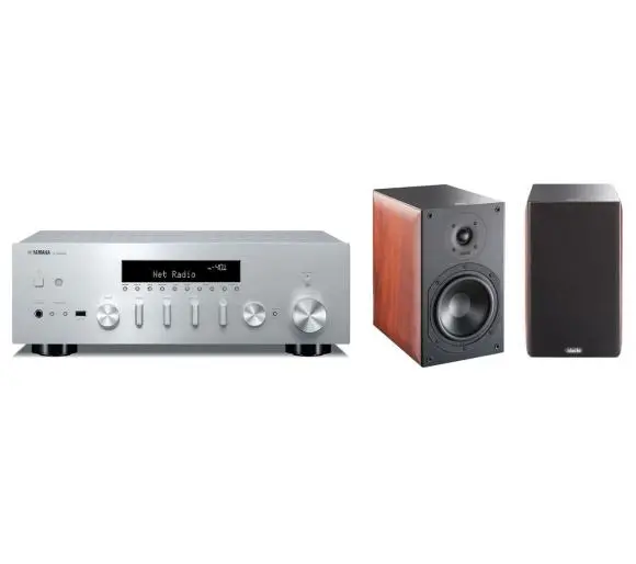 Стерео комплект Yamaha R-N600A Срібний, Indiana Line Nota 260 X Горіх