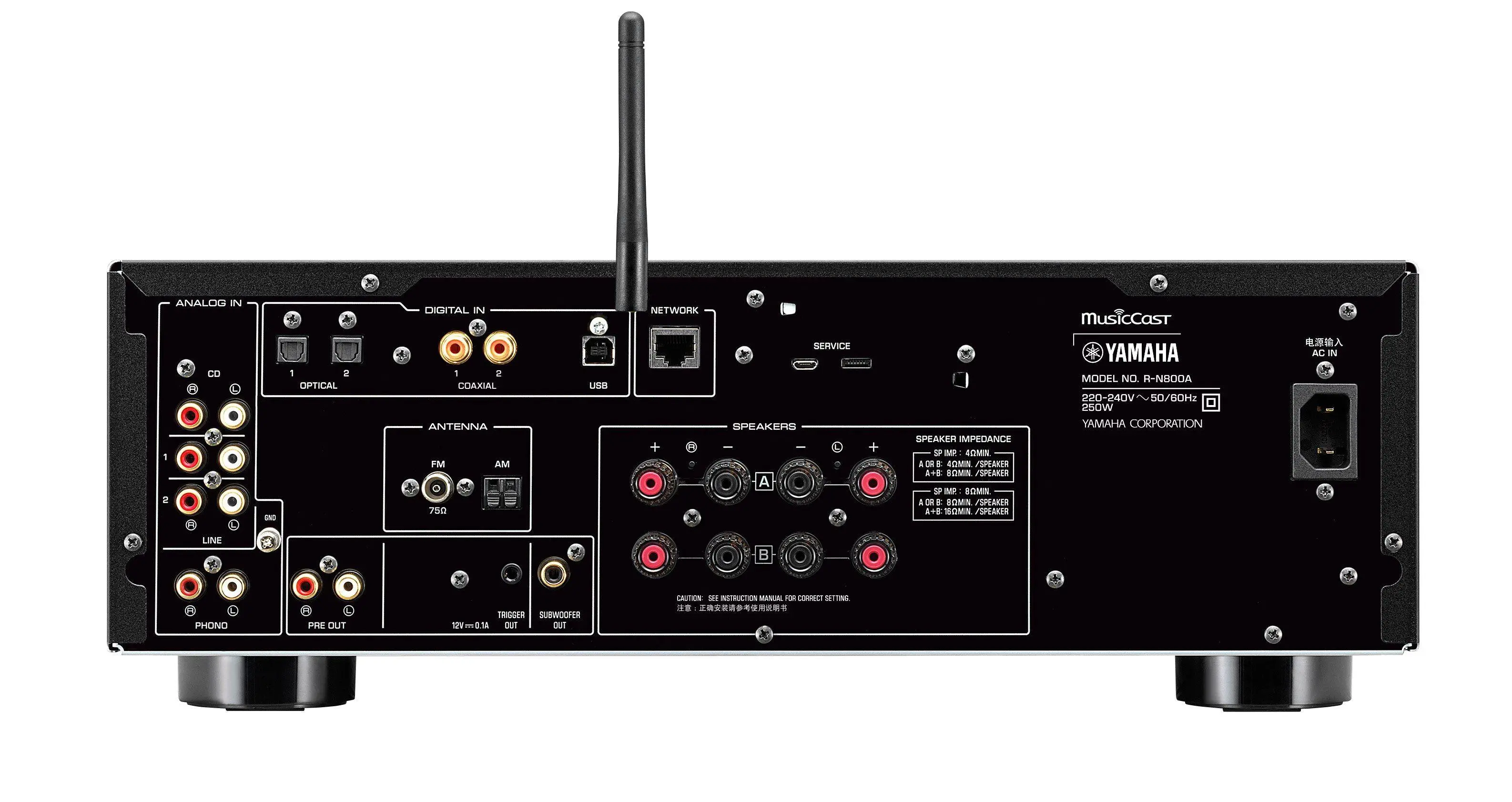 Zestaw stereo Yamaha R-N800A Czarny, Indiana Line Tesi 561 Orzech