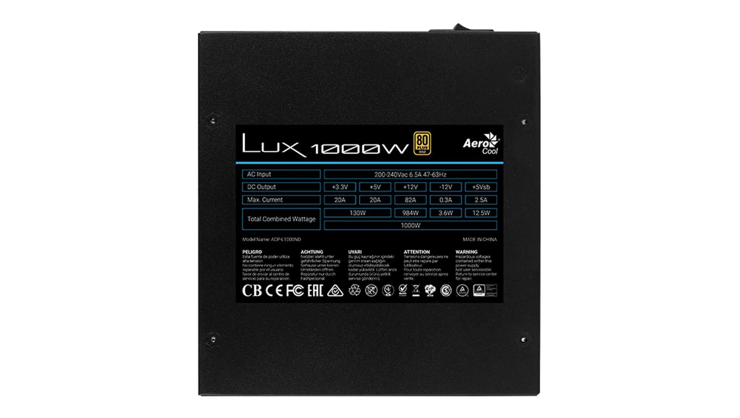 Zasilacz Aerocool LUX 1000W 80+ Gold Czarny