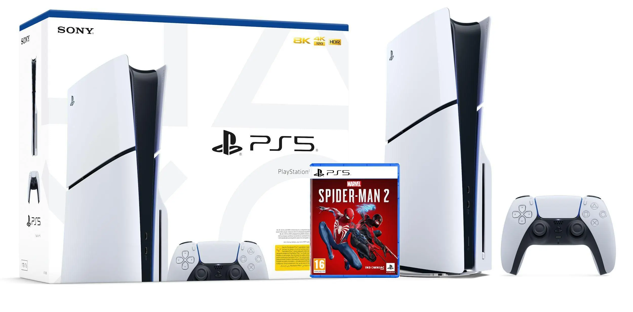 Konsola Sony PlayStation 5 Slim D Chassis (PS5) 1TB z napędem + Marvel’s Spider-Man 2