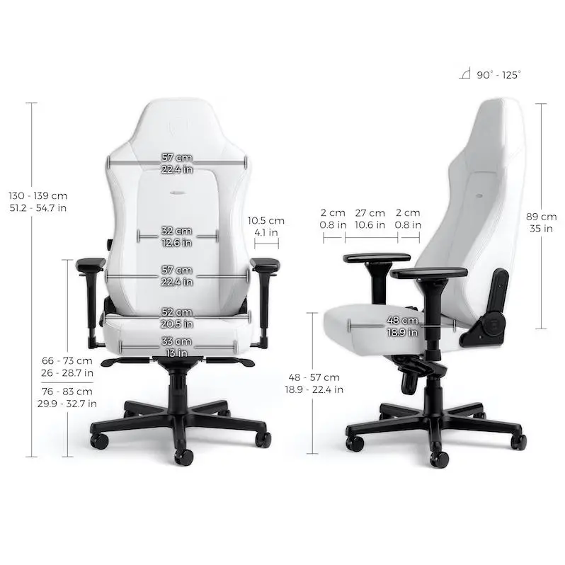 Fotel Noblechairs HERO White Edition Gamingowy do 150kg Skóra ECO High Tech Biały