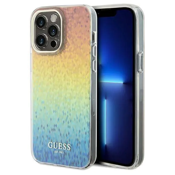 Etui Guess IML Faceted Mirror Disco Iridescent GUHCP14LHDECMI do iPhone 14 Pro