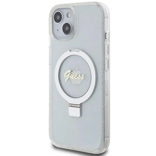 Etui Guess Ring Stand Script Glitter MagSafe GUHMP15SHRSGSD do iPhone 15 / 14 / 13