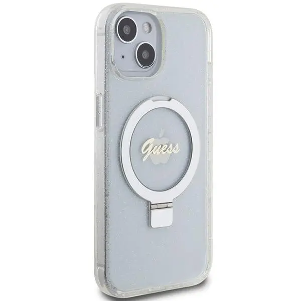 Etui Guess Ring Stand Script Glitter MagSafe GUHMP15SHRSGSD do iPhone 15 / 14 / 13