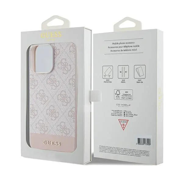 Etui Guess 4G Stripe Collection GUHCP15XG4GLPI do iPhone 15 Pro Max Różowy