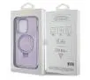 Etui Guess Ring Stand Script Glitter MagSafe GUHMP14XHRSGSU do iPhone 14 Pro Max Fioletowy