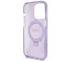 Etui Guess Ring Stand Script Glitter MagSafe GUHMP14XHRSGSU do iPhone 14 Pro Max Fioletowy