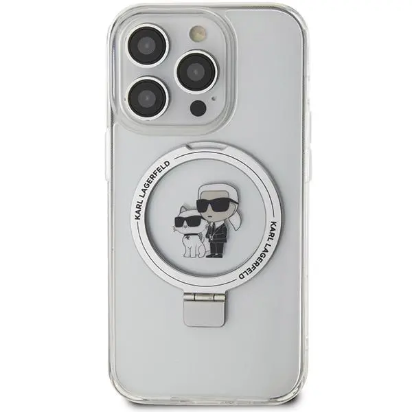 Etui Karl Lagerfeld Ring Stand Karl&Choupettte MagSafe KLHMP13LHMRSKCH do iPhone 13 Pro/13 Biały