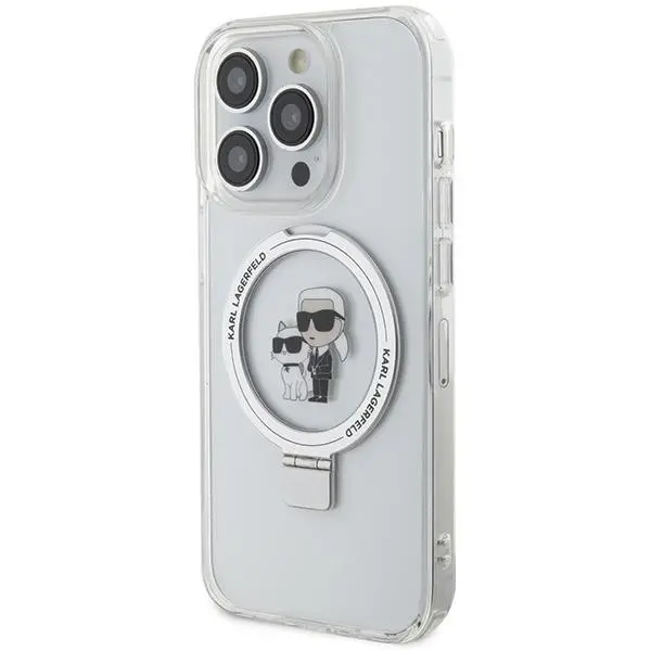 Etui Karl Lagerfeld Ring Stand Karl&Choupettte MagSafe KLHMP13LHMRSKCH do iPhone 13 Pro/13 Biały