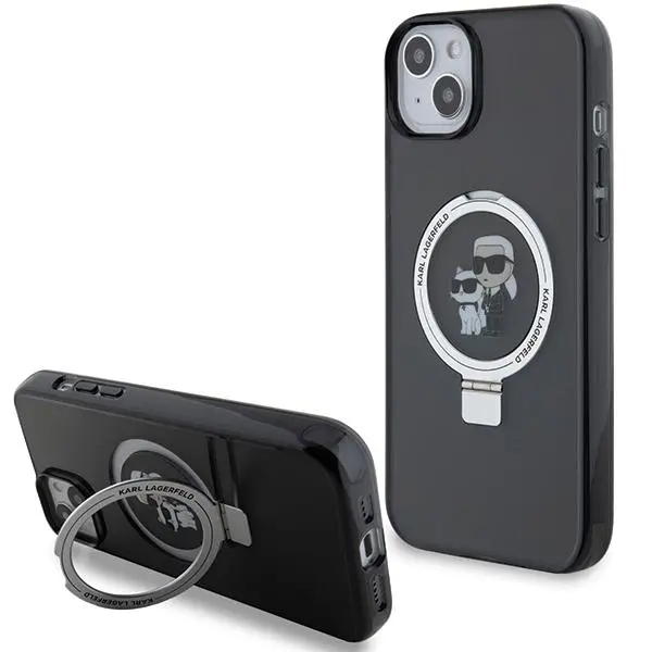 Etui Karl Lagerfeld Ring Stand Karl&Choupettte MagSafe KLHMP14SHMRSKCK do iPhone 14/15/13 Czarny
