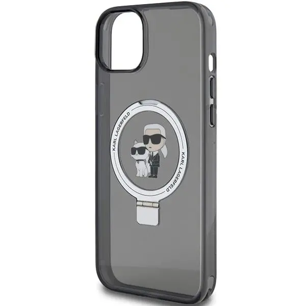 Etui Karl Lagerfeld Ring Stand Karl&Choupettte MagSafe KLHMP14SHMRSKCK do iPhone 14/15/13 Czarny