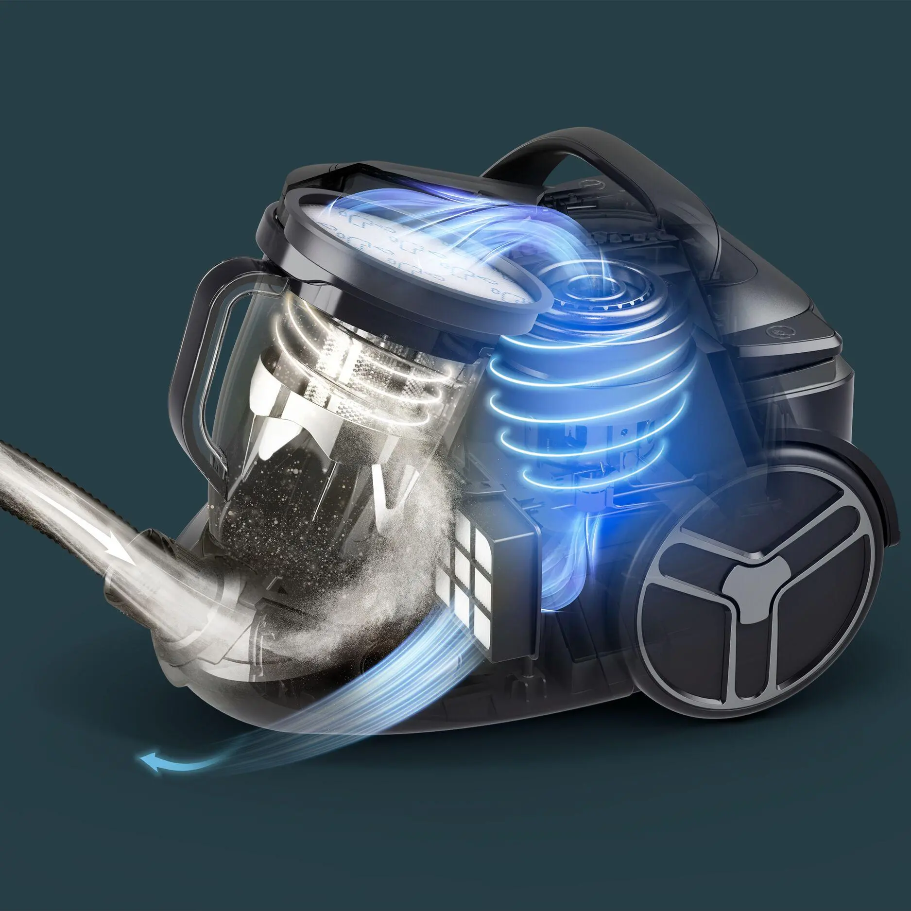 Odkurzacz Tefal Silence Force Cyclonic Effitech TW7976 500W Turboszczotka Mini turboszczotka Szczotka do parkietów
