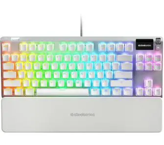 Klawiatura mechaniczna SteelSeries Apex 7 TKL Ghost QX2 RGB Red Biały