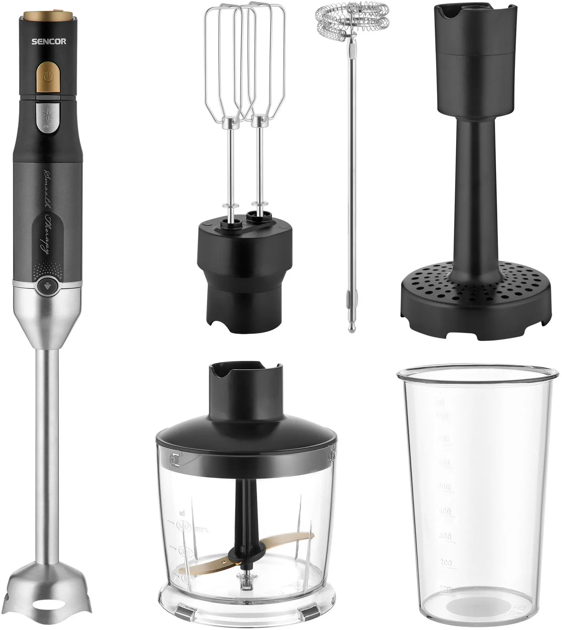Blender Sencor SHB 6442BK 1200W Rozdrabniacz Końcówka do ubijania Spieniacz do mleka